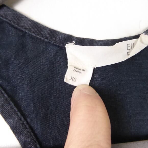 Eileen Fisher Linen Dress Womens SZ XS Sleeveless Boho Lagenlook Lightweight - Picture 6 of 12